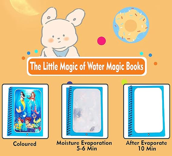 Urbanhalo Magic Water Coloring Book – Reusable, Mess-Free Learning Fun for Kids