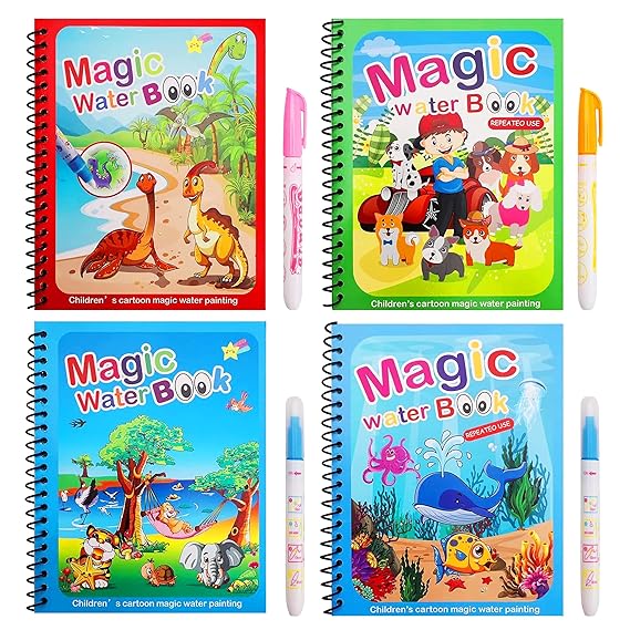 Urbanhalo Magic Water Coloring Book – Reusable, Mess-Free Learning Fun for Kids
