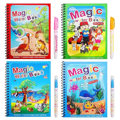 Urbanhalo Magic Water Coloring Book – Reusable, Mess-Free Learning Fun for Kids