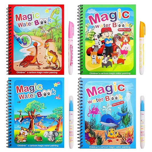 Urbanhalo Magic Water Coloring Book – Reusable, Mess-Free Learning Fun for Kids